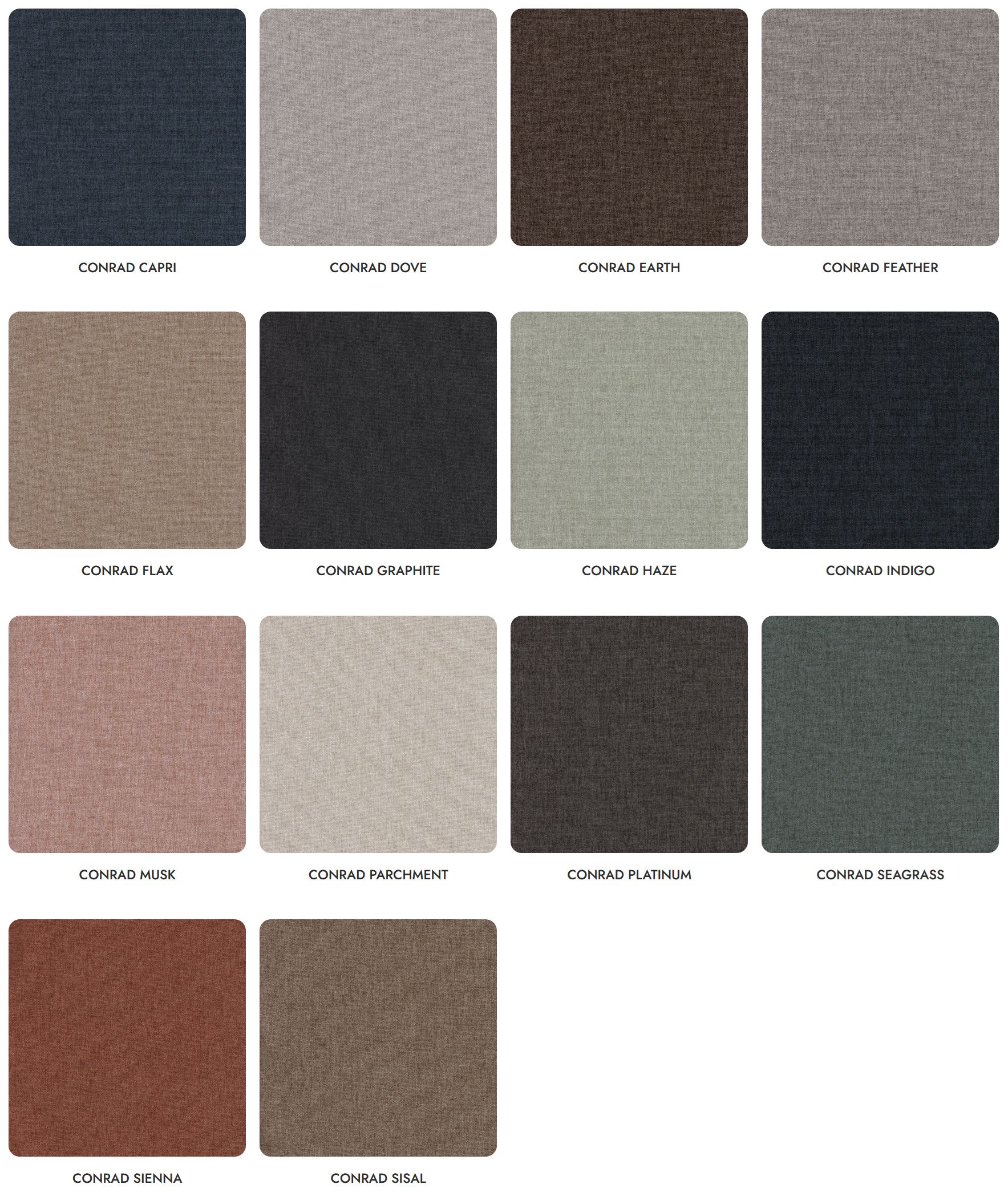 Conrad colour samples